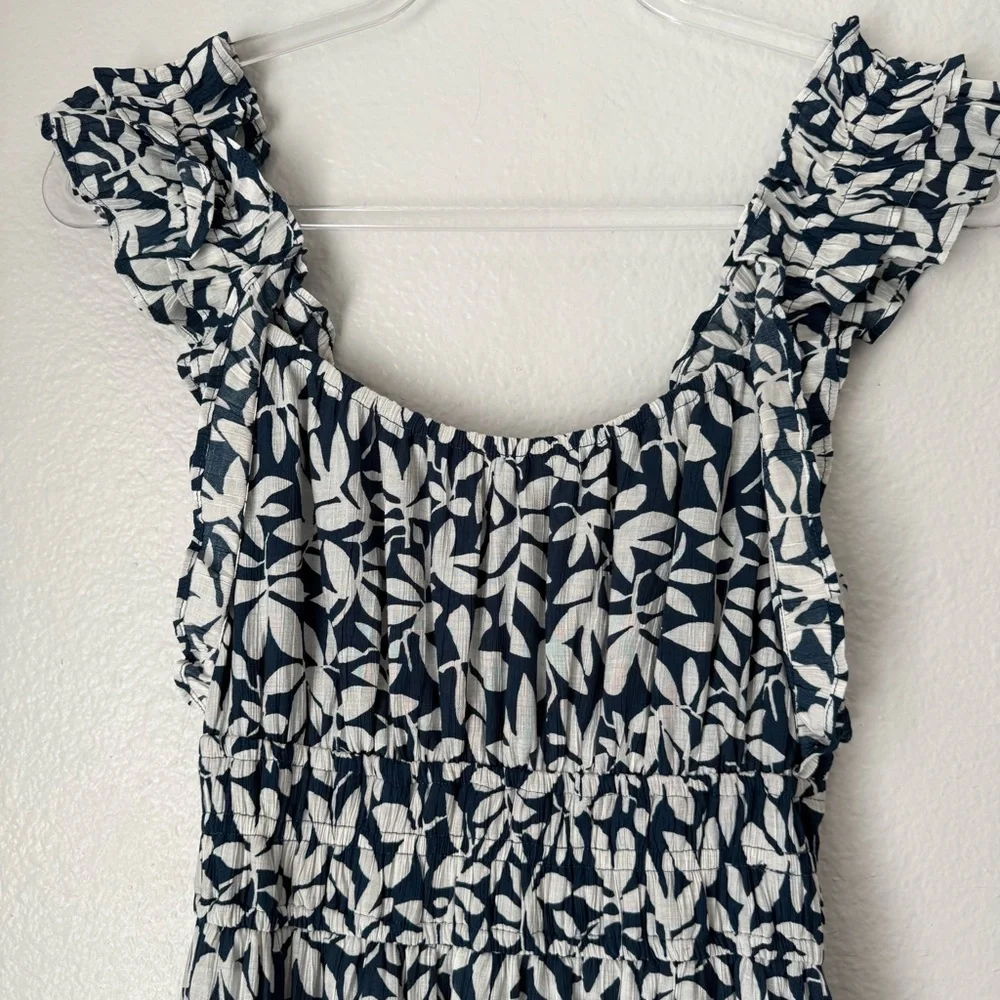 Abercrombie & Fitch Maxi Floral Dress Navy Vacation Resortwear Cruise Wedding S‎